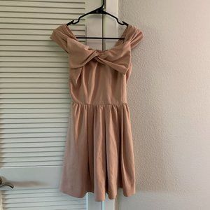 Lily Brown Women Cute Bow A-Line Mini Dress, Pink, Size 0